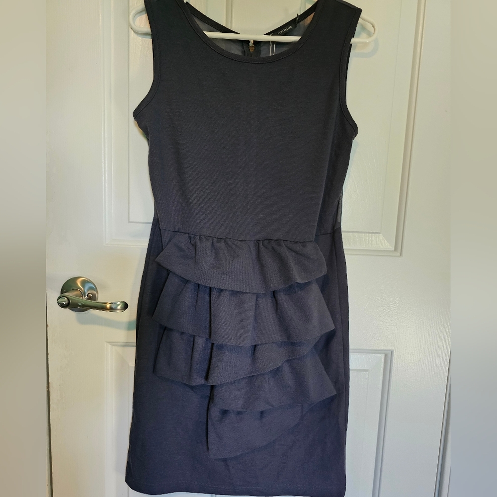 Theme Sleeveless Ruffle Mini Dress - Dark Gray Women's Sz M NWT